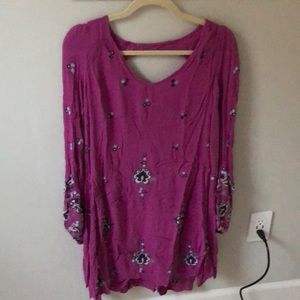 Free People Oxford Embroidered Mini Dress